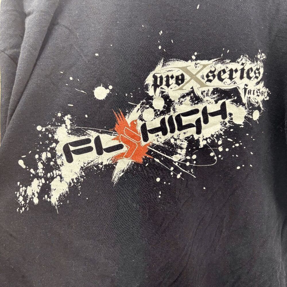 Vintage Fly High Fat Sac Pro Cross Series Mens XL Black Shirt EUC Snowboarding‎